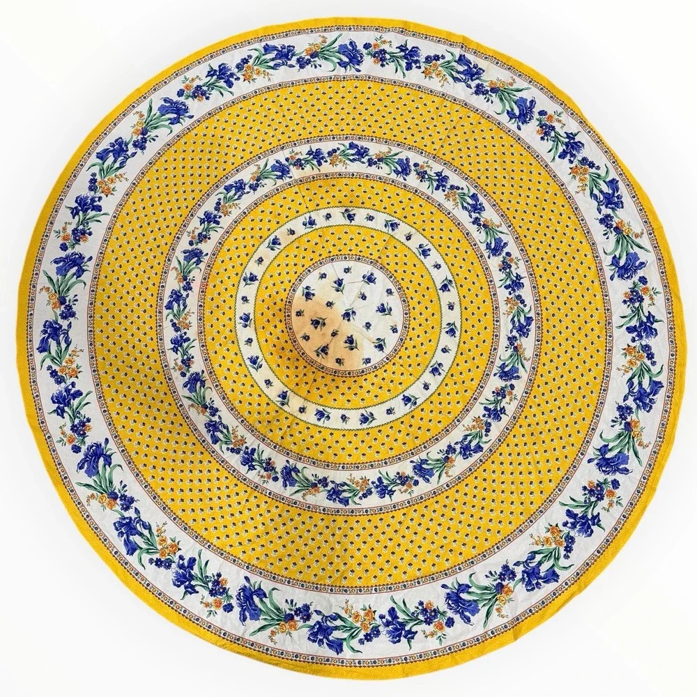 Le Cluny Cotton Round 64 in Floral Tablecloth French Country Made in France